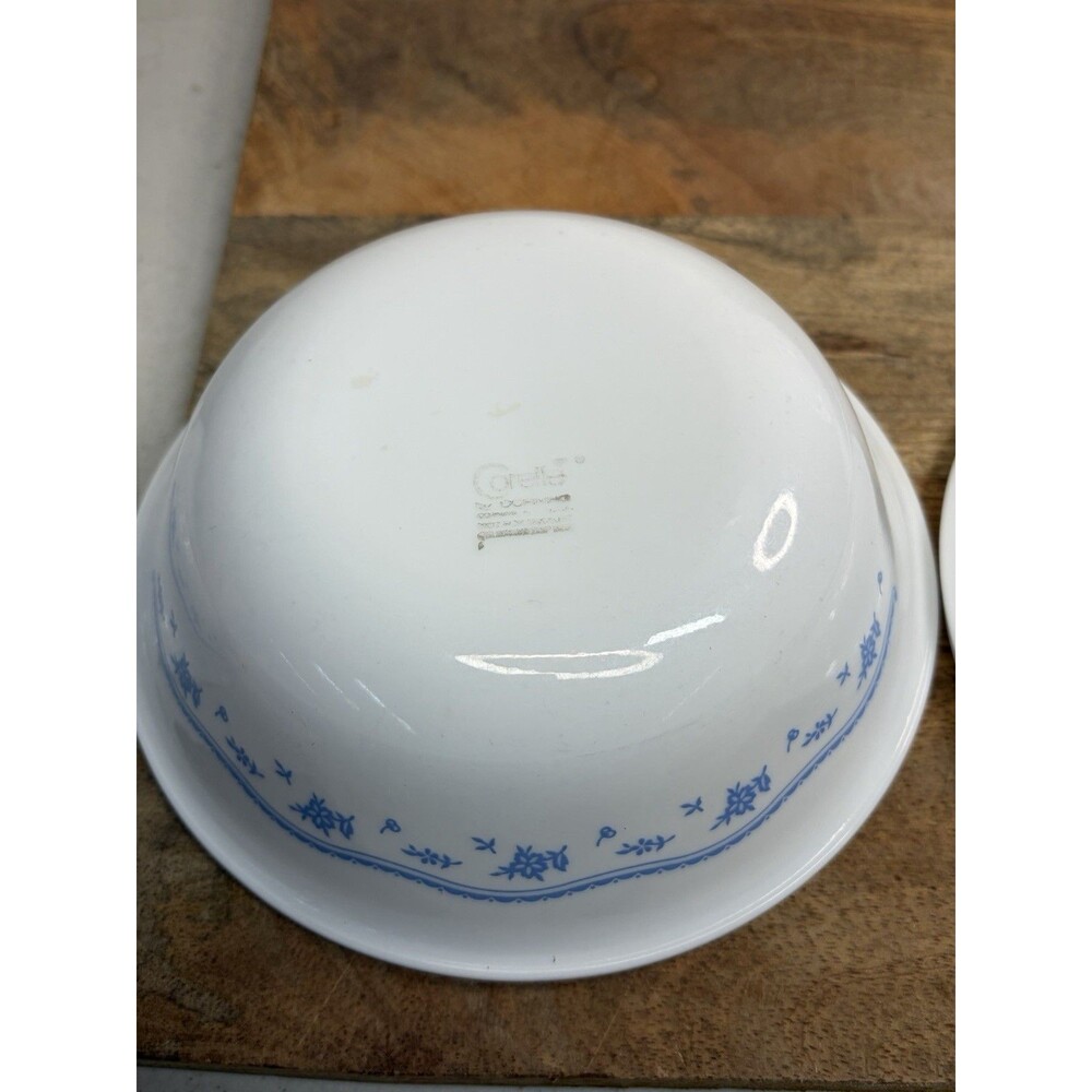 Corelle MORNING BLUE Saucer Plates 6.25” Blue Floral Set of 8 + 2 Bowls Nice! - Picture 7 of 7